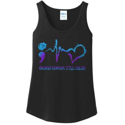 Broken Crayons Still Color Suicide Prevention Awareness Ladies Essential Tank