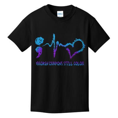 Broken Crayons Still Color Suicide Prevention Awareness Kids T-Shirt