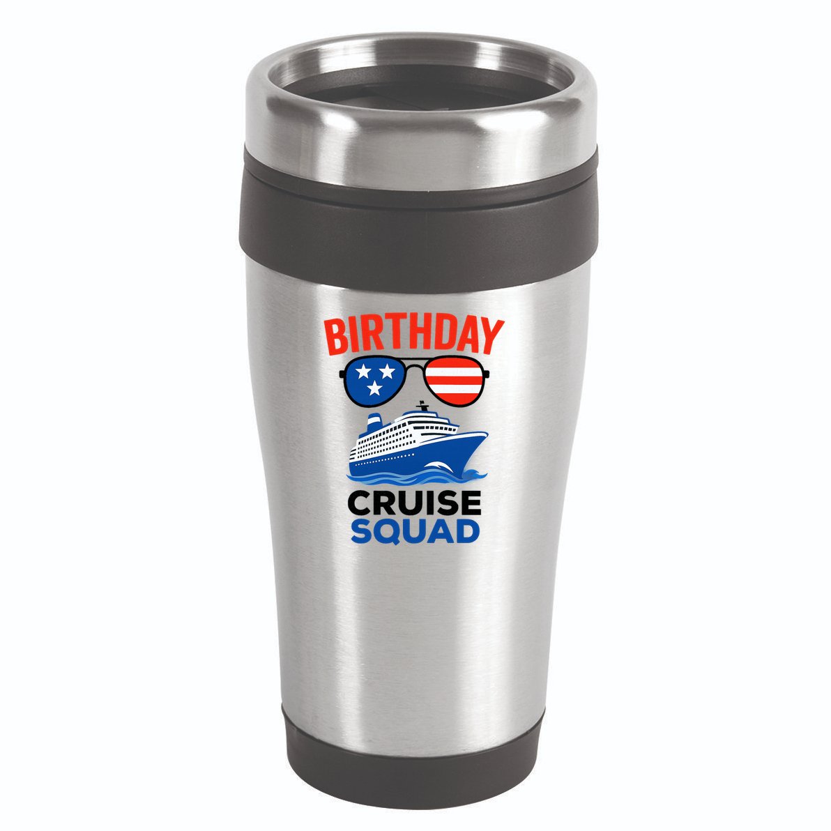 Birthday Cruise Squad USA America 16oz Travel Tumbler