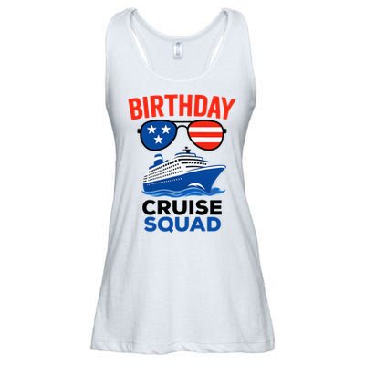 Birthday Cruise Squad USA America Ladies Essential Flowy Tank