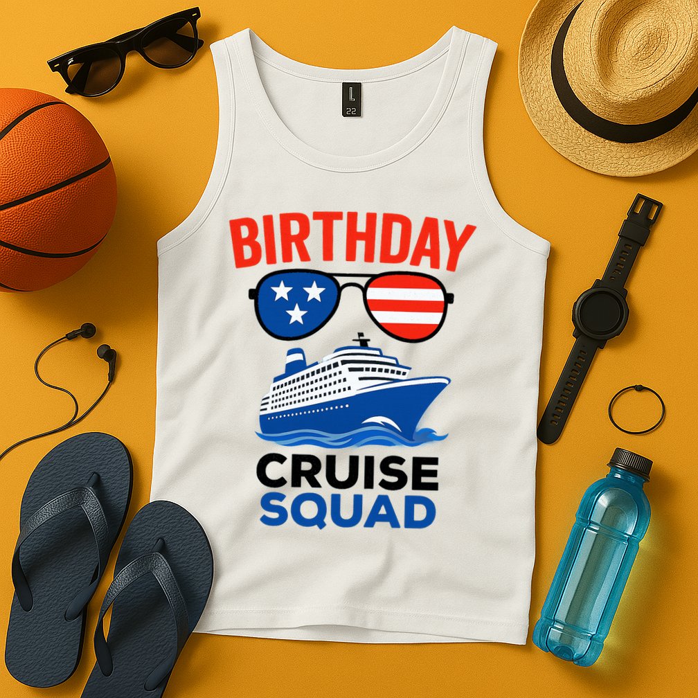 Birthday Cruise Squad USA America Tank Top