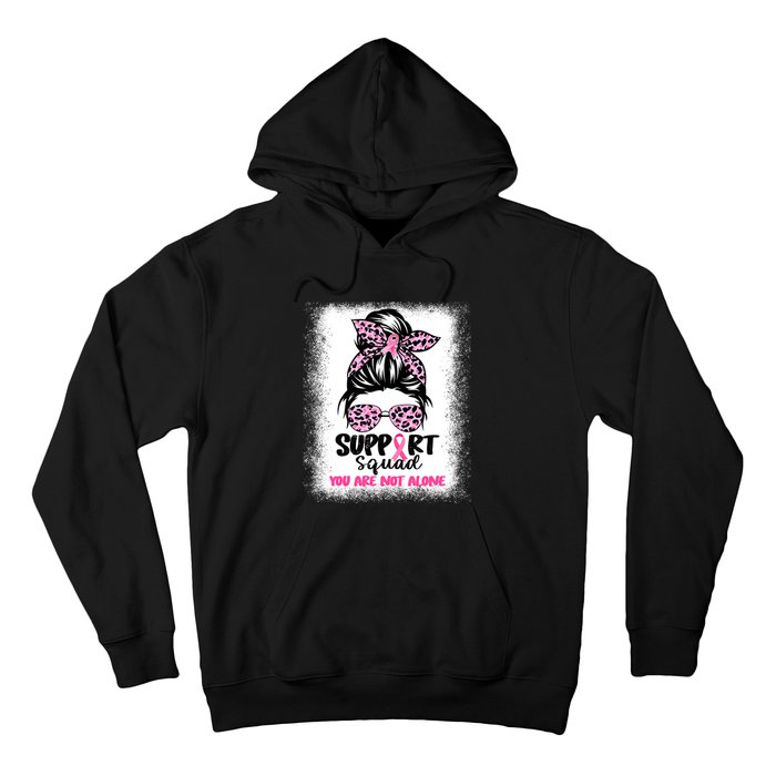 Breast Cancer Support Squad Messy Bun Pink Warrior Awareness Hoodie