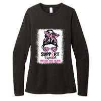 Breast Cancer Support Squad Messy Bun Pink Warrior Awareness Womens CVC Long Sleeve Shirt