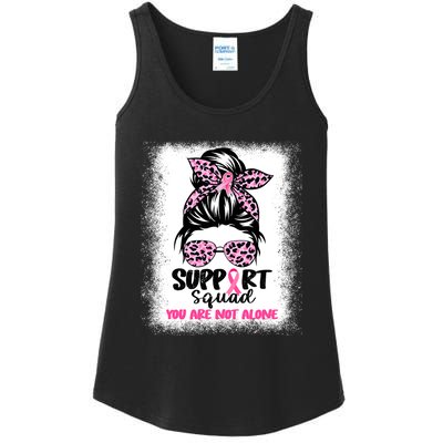 Breast Cancer Support Squad Messy Bun Pink Warrior Awareness Ladies Essential Tank