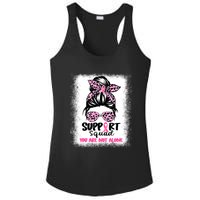 Breast Cancer Support Squad Messy Bun Pink Warrior Awareness Ladies PosiCharge Competitor Racerback Tank