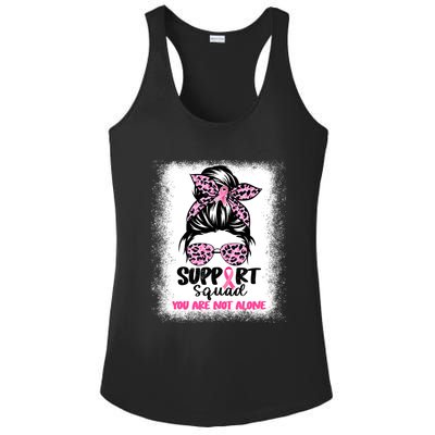 Breast Cancer Support Squad Messy Bun Pink Warrior Awareness Ladies PosiCharge Competitor Racerback Tank