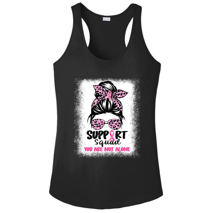 Breast Cancer Support Squad Messy Bun Pink Warrior Awareness Ladies PosiCharge Competitor Racerback Tank