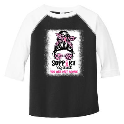 Breast Cancer Support Squad Messy Bun Pink Warrior Awareness Toddler Fine Jersey T-Shirt