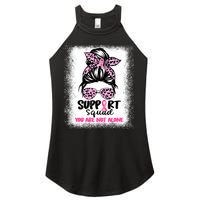 Breast Cancer Support Squad Messy Bun Pink Warrior Awareness Women's Perfect Tri Rocker Tank