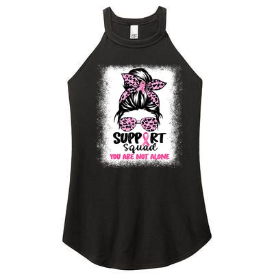 Breast Cancer Support Squad Messy Bun Pink Warrior Awareness Women's Perfect Tri Rocker Tank