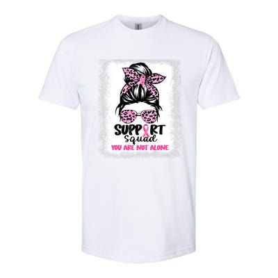 Breast Cancer Support Squad Messy Bun Pink Warrior Awareness Softstyle® CVC T-Shirt