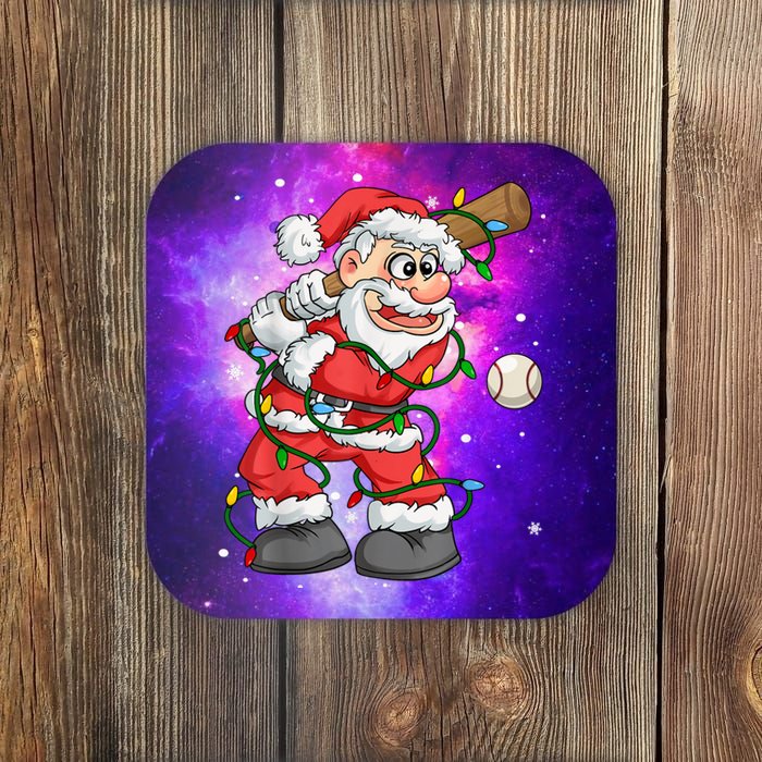 Baseball Christmas Softball Santa Claus Coaster