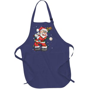 Baseball Christmas Softball Santa Claus Full-Length Apron With Pockets