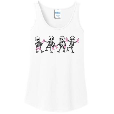 Breast Cancer Skeletons Dancing Awareness Ladies Essential Tank