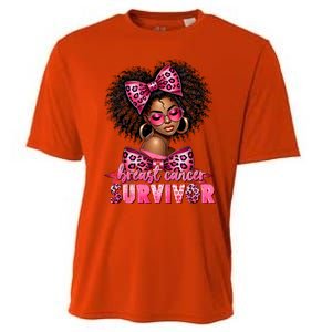 Breast Cancer Survivor Afro Queen Black Ribbon Cooling Performance Crew T-Shirt