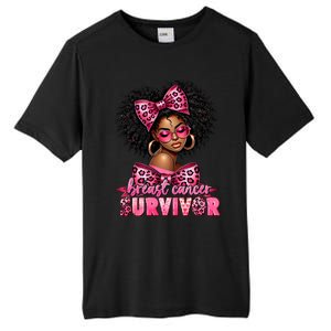 Breast Cancer Survivor Afro Queen Black Ribbon Tall Fusion ChromaSoft Performance T-Shirt