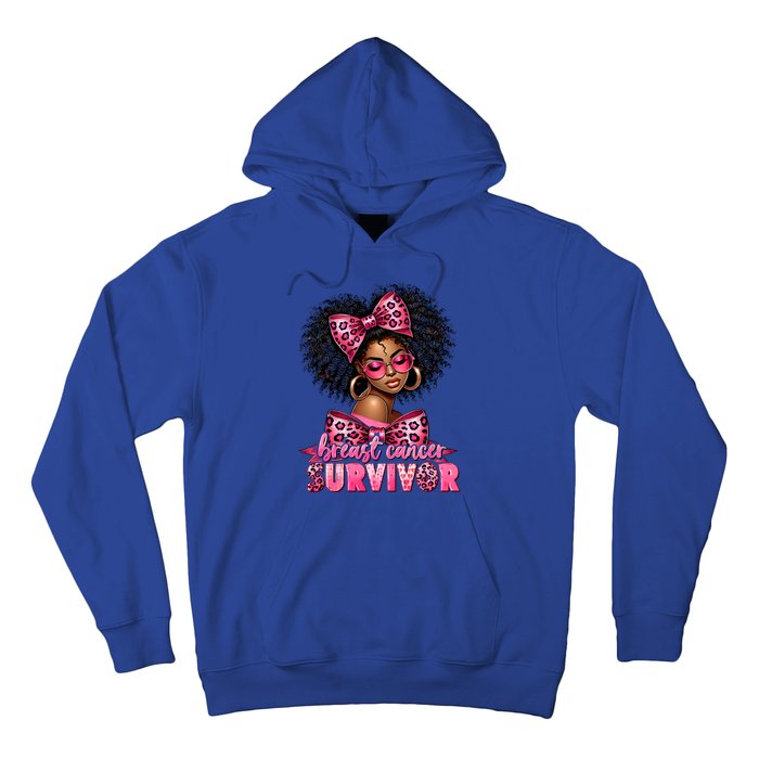 Breast Cancer Survivor Afro Queen Black Ribbon Hoodie