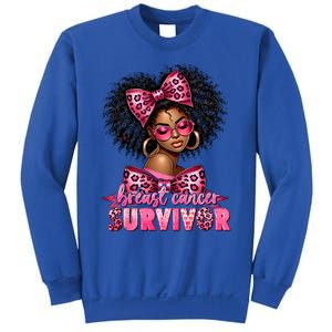 Breast Cancer Survivor Afro Queen Black Ribbon Sweatshirt