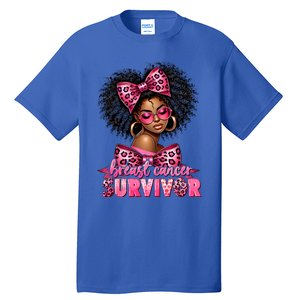 Breast Cancer Survivor Afro Queen Black Ribbon Tall T-Shirt