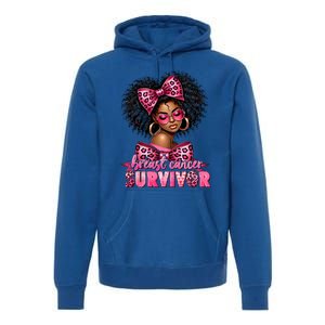 Breast Cancer Survivor Afro Queen Black Ribbon Premium Hoodie