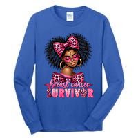 Breast Cancer Survivor Afro Queen Black Ribbon Tall Long Sleeve T-Shirt