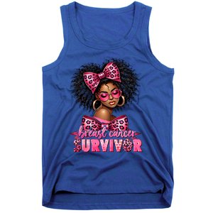 Breast Cancer Survivor Afro Queen Black Ribbon Tank Top