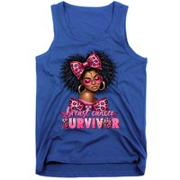 Breast Cancer Survivor Afro Queen Black Ribbon Tank Top