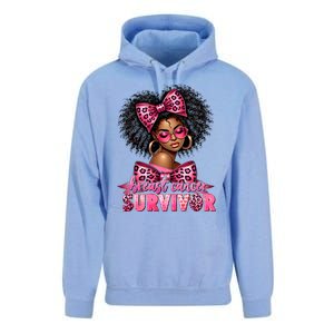 Breast Cancer Survivor Afro Queen Black Ribbon Unisex Surf Hoodie