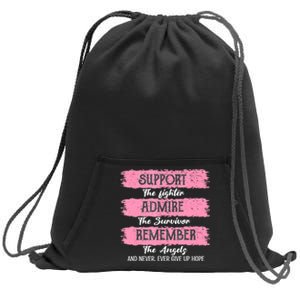 Breast Cancer Support Admire Honor Breast Cancer Awareness Sweatshirt Cinch Pack Bag