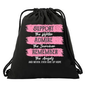 Breast Cancer Support Admire Honor Breast Cancer Awareness Drawstring Bag