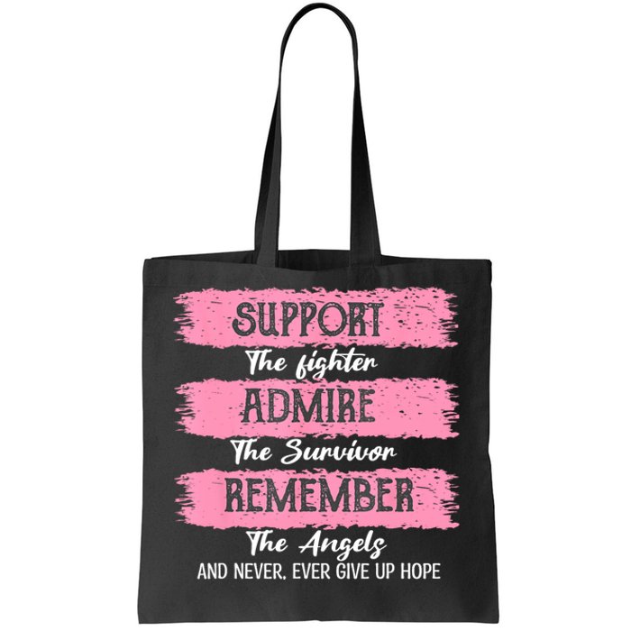 Breast Cancer Support Admire Honor Breast Cancer Awareness Tote Bag