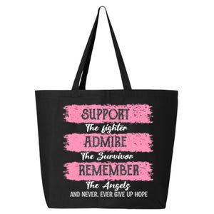 Breast Cancer Support Admire Honor Breast Cancer Awareness 25L Jumbo Tote