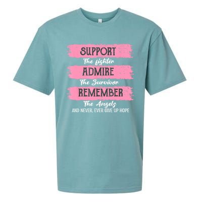 Breast Cancer Support Admire Honor Breast Cancer Awareness Sueded Cloud Jersey T-Shirt