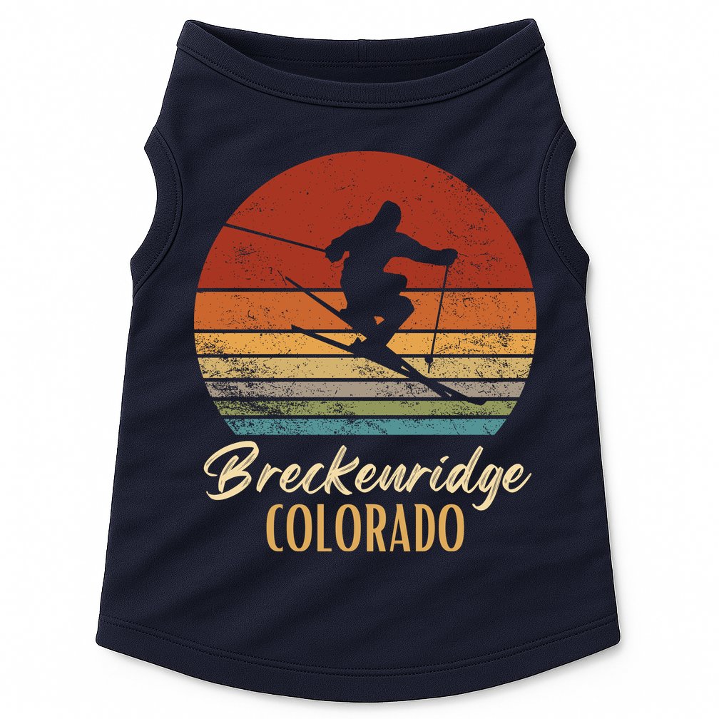 Breckenridge Colorado Skiing Vintage Mountain Ski Vacation Doggie Tank