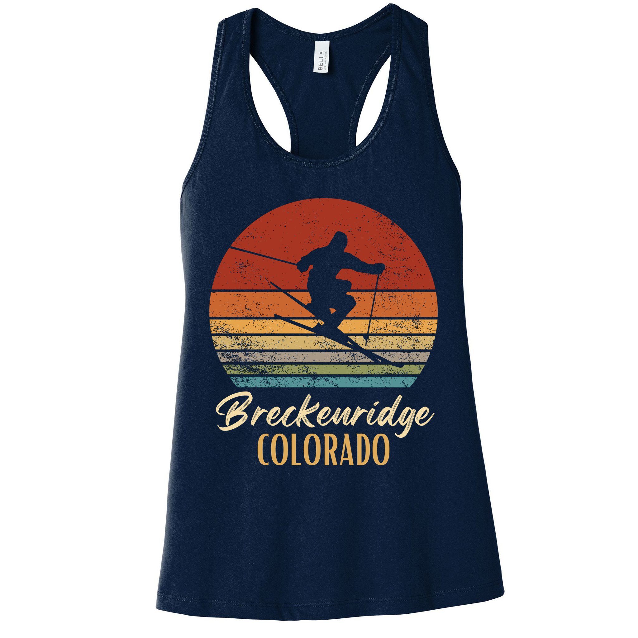 Breckenridge Colorado Skiing Vintage Mountain Ski Vacation Womens Tank Top