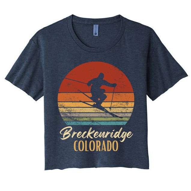 Breckenridge Colorado Skiing Vintage Mountain Ski Vacation Crop Top