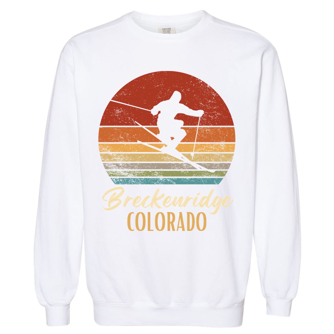 Breckenridge Colorado Skiing Vintage Mountain Ski Vacation Garment-Dyed Sweatshirt