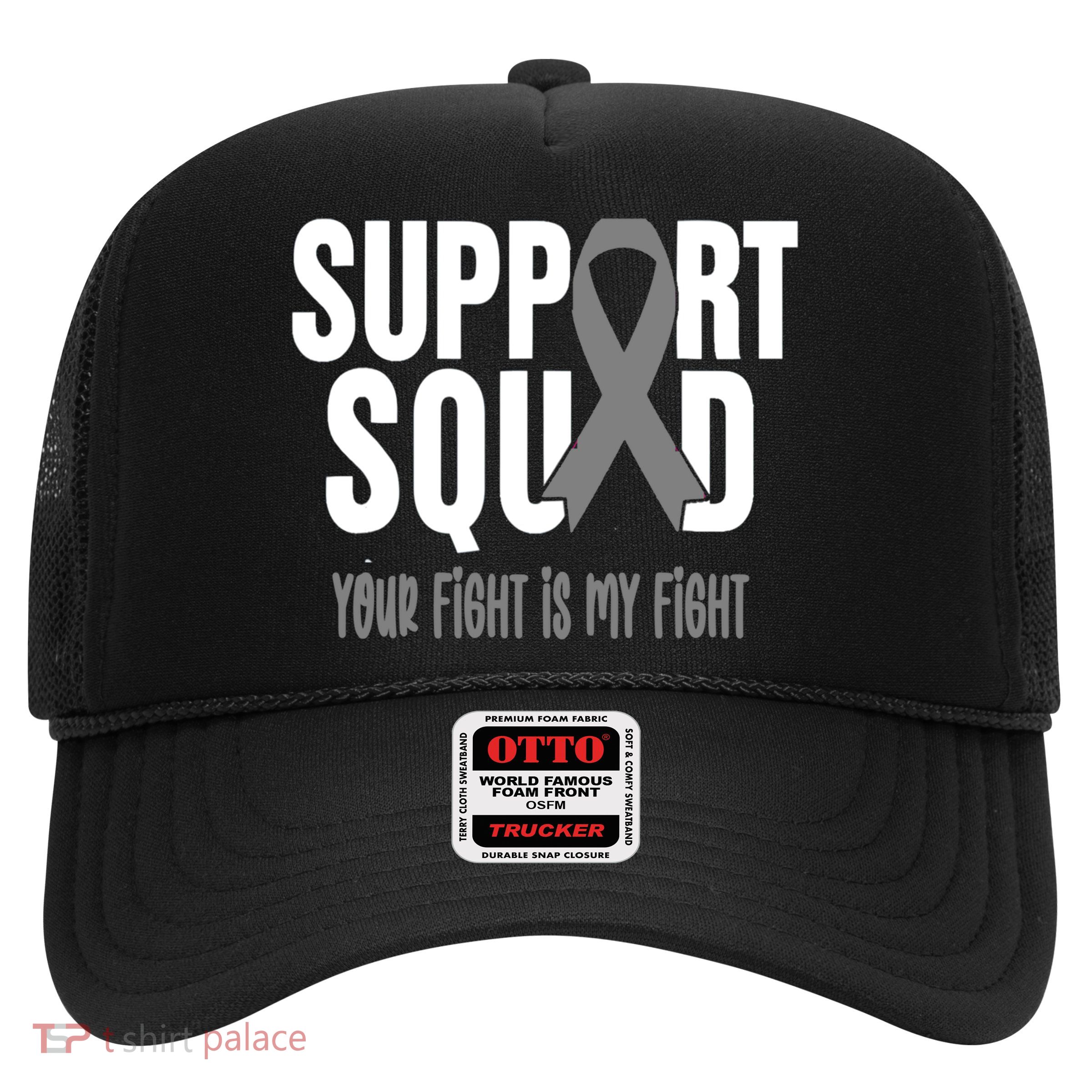 Brain Cancer Support Squad Brain Cancer Awareness Gift Trucker Hat