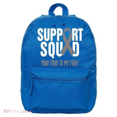 Brain Cancer Support Squad Brain Cancer Awareness Gift 16 in Basic Backpack