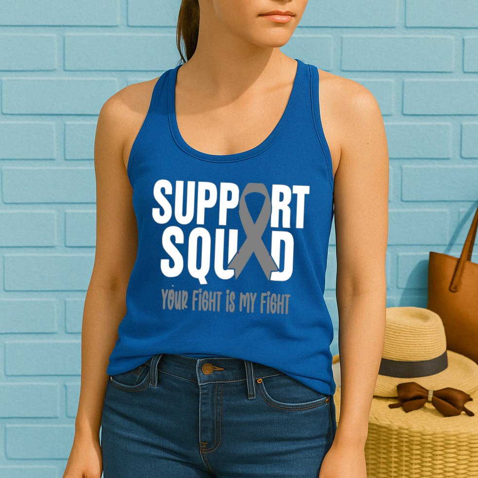 Brain Cancer Support Squad Brain Cancer Awareness Gift Womens Tank Top