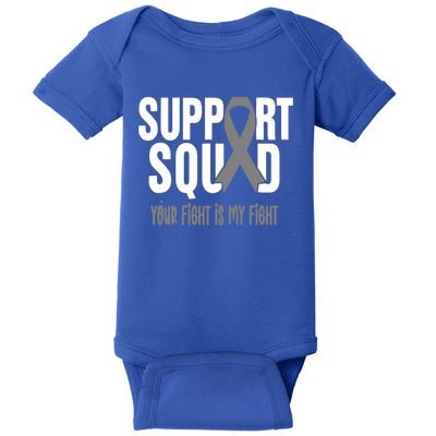 Brain Cancer Support Squad Brain Cancer Awareness Gift Baby Bodysuit