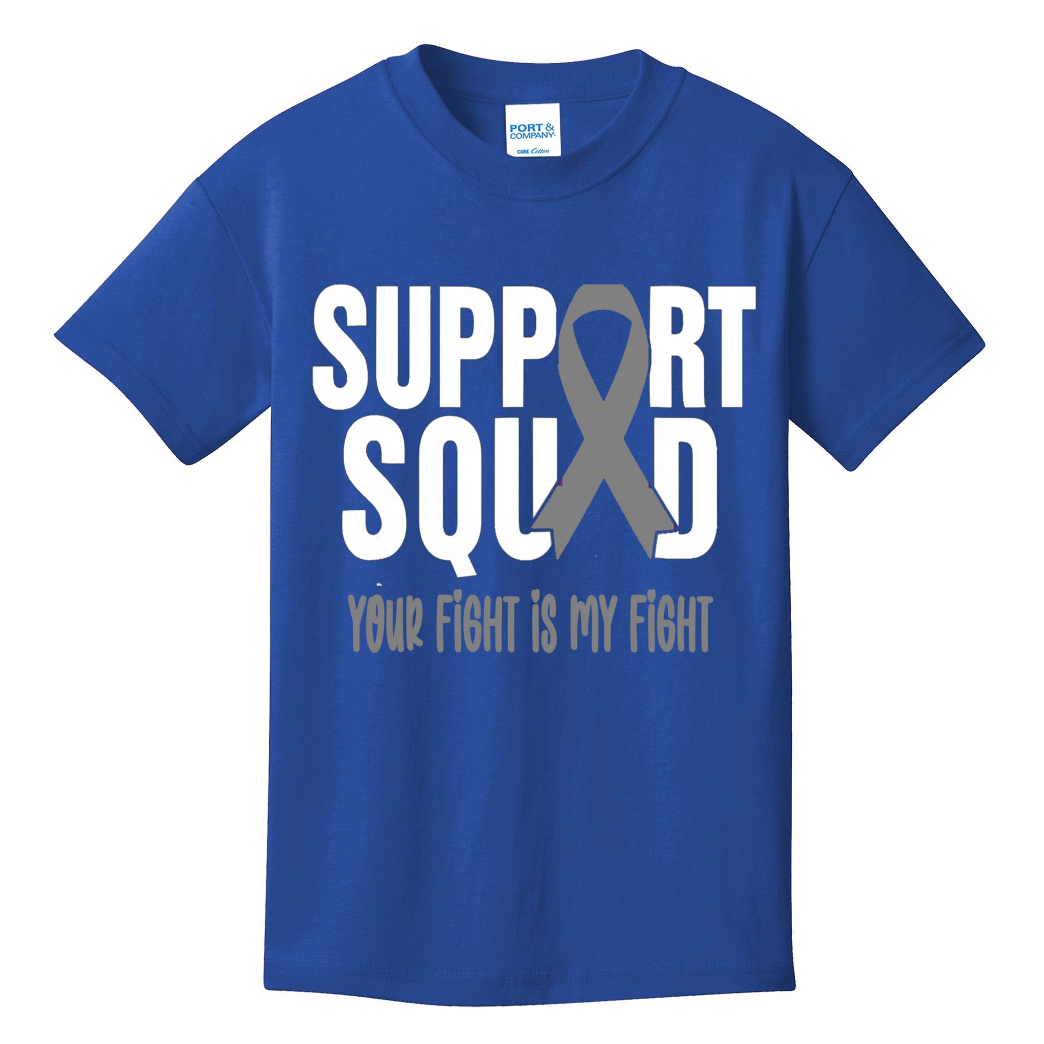 Brain Cancer Support Squad Brain Cancer Awareness Gift Kids T-Shirt