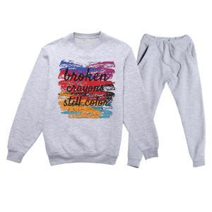 Broken Crayons Still Broken Crayons Still Premium Crewneck Sweatsuit Set