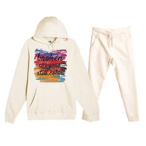 Broken Crayons Still Broken Crayons Still Premium Hooded Sweatsuit Set