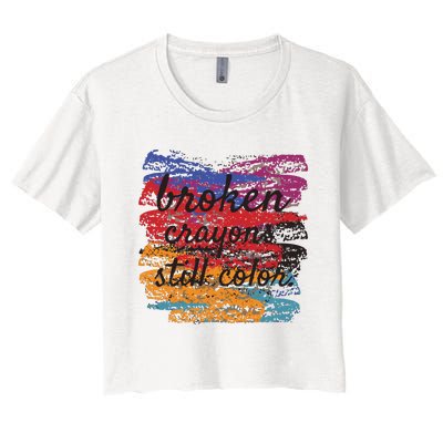 Broken Crayons Still Broken Crayons Still Women's Crop Top Tee