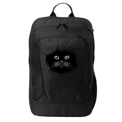 Black Cat Stares At You Cat Eyes City Backpack