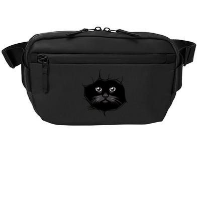 Black Cat Stares At You Cat Eyes Crossbody Pack