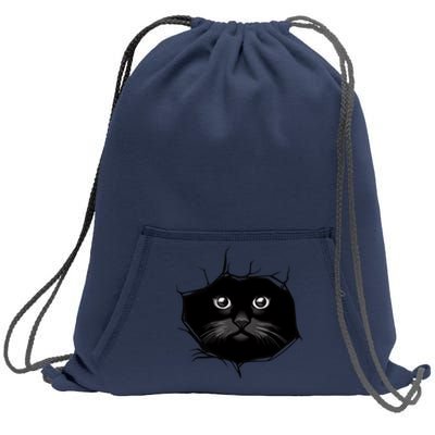 Black Cat Stares At You Cat Eyes Sweatshirt Cinch Pack Bag