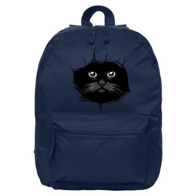 Black Cat Stares At You Cat Eyes 16 in Basic Backpack