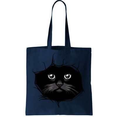 Black Cat Stares At You Cat Eyes Tote Bag